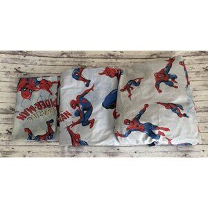 pottery barn kids marvel spiderman sheet Set TWIN fitted flat Pillowcase